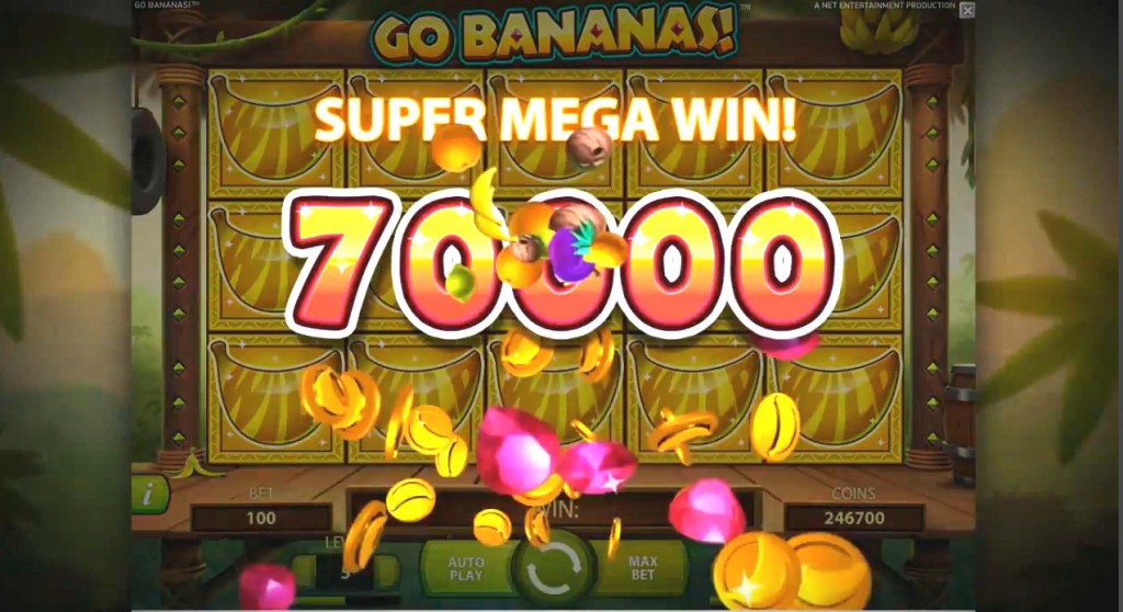 Go Bananas NetEnt slot super mega win